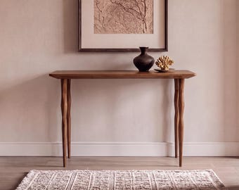 Mesa auxiliar estrecha para sofá / Consola de roble para colocar detrás del sofá / Muebles para salas de estar pequeñas