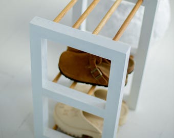 Wood Shoe Rack, Entryway Mudroom Organizer, Wooden Shoe Display