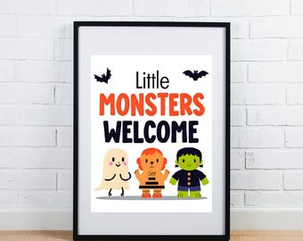 Little Monsters Welcome digital printable