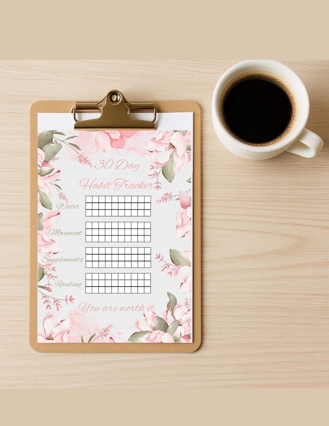 30 Day Habit Tracker Digital Printable - Etsy