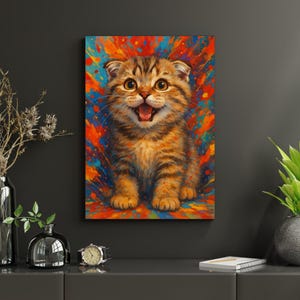 Colorful Kitten Digital Wall Art | Printable Cat Poster | Boho Cat Decor | Instant Download | Cat Lover Gift