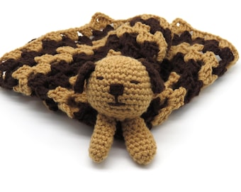 Crocheted Dog Lovey 2 - Baby Security Blanket and Toy