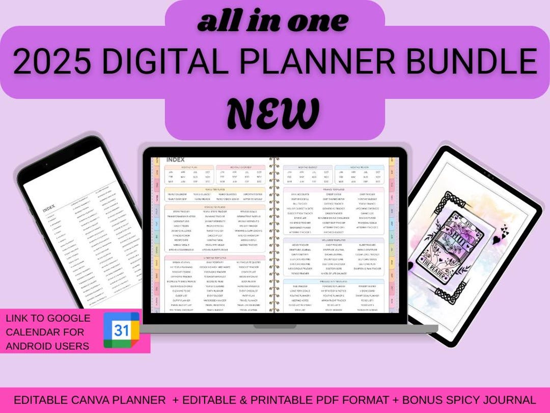 2025 Digital Planner Bundle, Goodnotes & Canva Compatible (printable ...