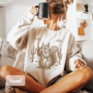 Squirrel Camera Sweatshirt | Vintage Animal Crewneck