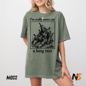 I’m Really Worn Out Long Rest Comfort Colors® Shirt, Funny DND Knight Graphic Tee, Dungeons And Dragons Vintage T-Shirt, 90s Graphic