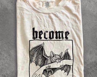 Become Ungovernable Bat Graphic T-Shirt for Bat Lovers, Vintage Gothic Meme Comfort Colors® Y2K Unisex Shirt