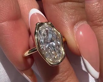 Infinity Bezel Set Solitaire Diamond Engagement Ring 3 CT Oval Cut Moissanite Ring 925 Silver Ring Bridal Ring Classic Ring Gifts