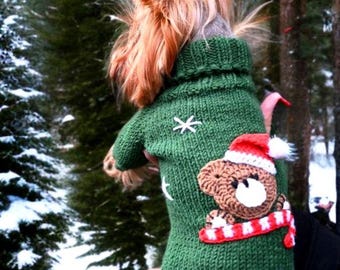 Tailored Handmade Dog Sweater for Christmas - Custom Knit Designs!