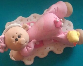 Cake Topper Baby Boy Baby Girl or Neutral Baby on Blanket Personalized Custom Handmade Keepsake for Baby Shower