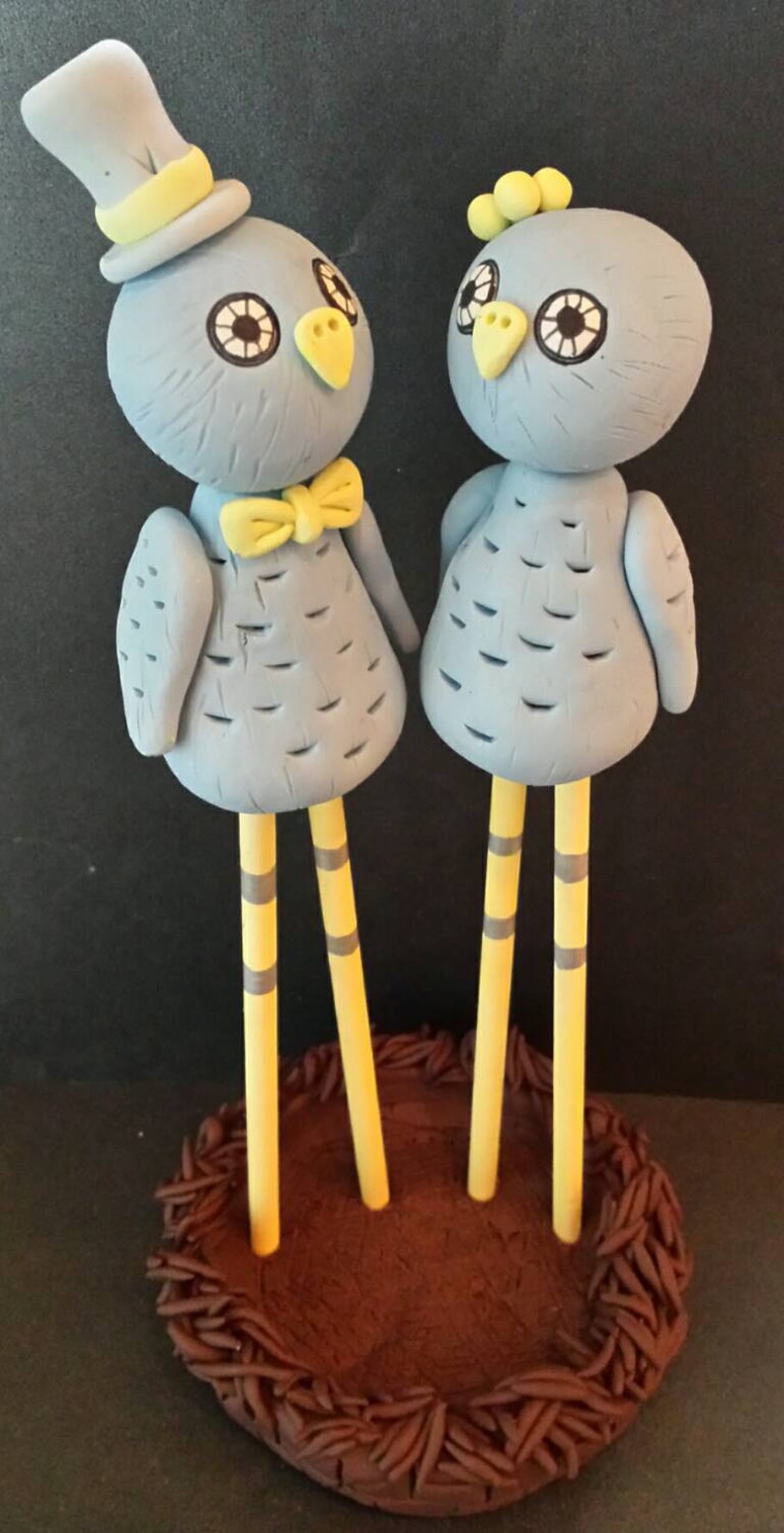 Love Birds Wedding Cake Topper Love Birds Bride and Groom Etsy