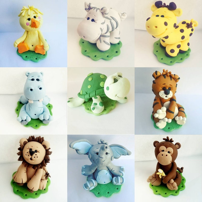 Cake Topper Jungle Animals Baby Shower Cake Topper Baby Etsy