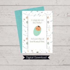 Cartão Sarcástico para Bebê – Bem-vindo à Paternidade (Sem Devoluções)