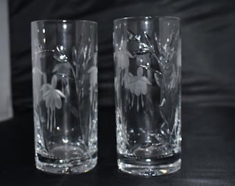 Stuart Crystal Cascade Fuchsia Cut Glass Rose Bowl - Etsy