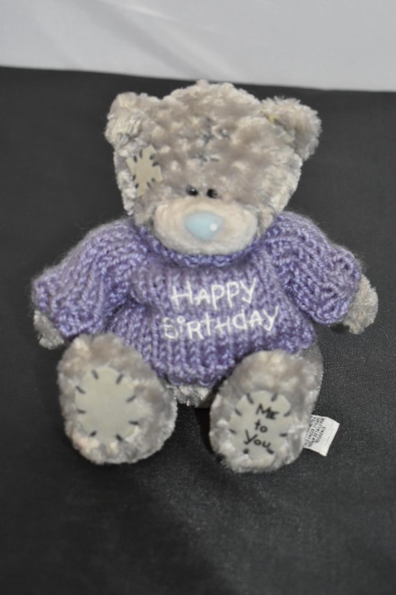 Plush Me to You Bear in Purple Happy Birthday Jumper Excellent