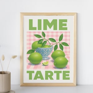 Lime Tarte Art – Citrus Wall Print – Green Fruit Kitchen Poster – Digital Download