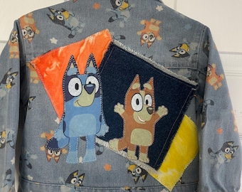 Up Cycled, Children’s, Denim Jacket With Bluey