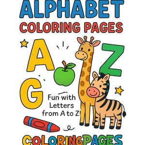 Alphabet Coloring Pages for Kids | A-Z Letter Learning Printables | Educational Activity Book for Preschool & Kindergarten