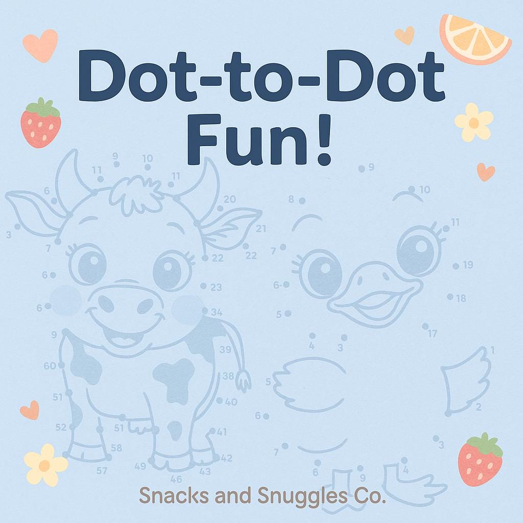 Farm Animal Dot-to-Dot | Count & Connect Activity | Fun Screen-Free Learning