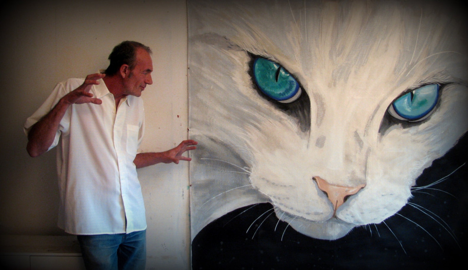 CAT White fur and Turquoise Eyes Feline Cat lover Extra Etsy