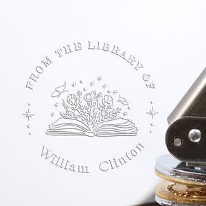 Personalized Book Embosser/Custom Book Embosser/From The Library Of Book Embosser/Library Embosser/Ex libris Embosser Stamp/Book Lover Gifts