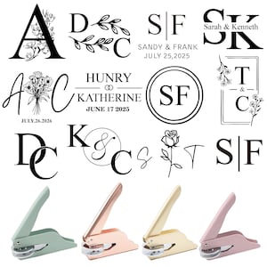 Custom Wedding Embosser Stamp, Personalized Monogram Embosser, Custom Initials Embossing Seal, Invitation Embosser Stamp, Napkin Embosser