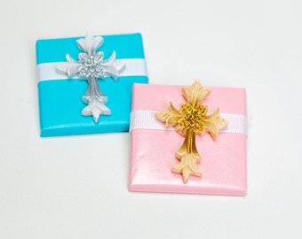 First Communion & Baptism Gift Favors - Filigree Crosses - Religious Celebration Chocolates