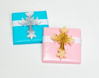 First Communion & Baptism Gift Favors - Filigree Crosses - Religious Celebration Chocolates