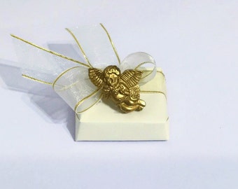 Chocolate party favor with religious Baptism, First Communion, Christening, Confirmation or Hanukkah wrap