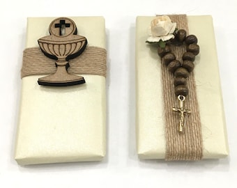 First Communion & Baptism Gift Favors - Chalis and Rosary - Religious Celebration Chocolates - price per piece.