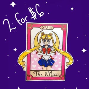 Pegatina de la carta del Tarot de Sailor Moon The Moon