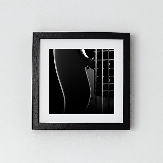 Black and White Electric Guitar Photograph (Fine Art Music Print)