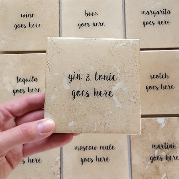 Gin & Tonic Stone Coaster (Boozy Drink Gift)