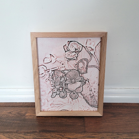 Red Begonia Flower Print (Choice of Framed or Print Only) Gardening Art