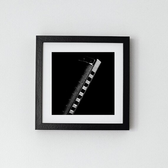 Black and White Harmonica Photograph (Fine Art Music Print)