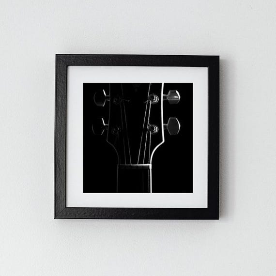 Black and White Guitar Head Photograph (Fine Art Music Print)