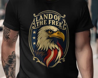 Vintage Patriotic Bald Eagle Crest PNG: Land of the Free (Digital Download)