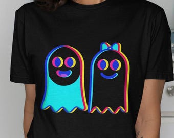 Vibrant Halloween Ghost Duo PNG & SVG Design