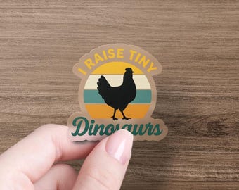 I Raise Tiny Dinosaurs Retro Chicken PNG, Funny Chicken Farmer Design