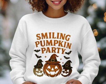 Smiling Pumpkin Party PNG: Halloween Witch Hat Design