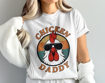 Retro Rooster Dad PNG | Vintage Sunset Graphic