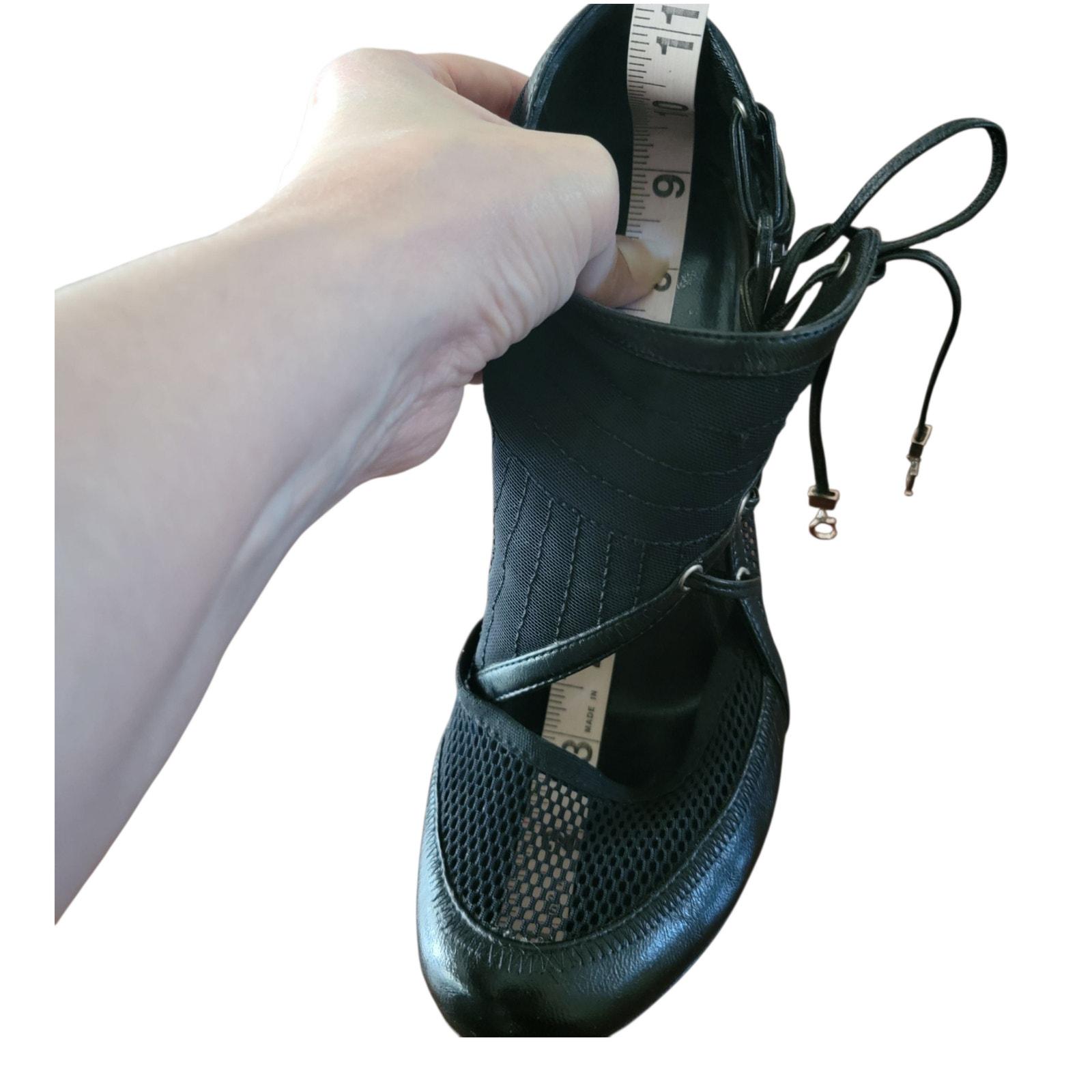 Christian Dior Galliano Fencing Bottine Lace up Runway Heels Black