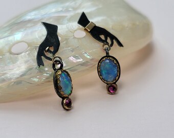 Offering Opal and Ruby Earrings