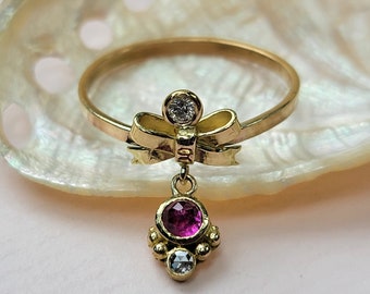 Petite Antoinette Ruby Charm Ring