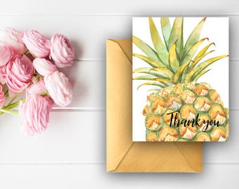 Pink Floral Thank You Cards Watercolor Thank You Notes Baby | Etsy