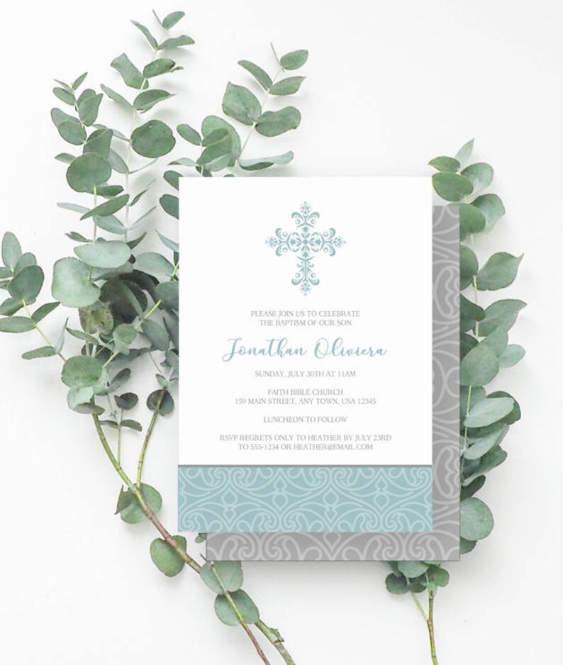 Baptism Invitation Boy, Baptism Cross Invitation, Printable Baptism Invites, Baptism Invitations, Boy Baptism, Blue, Grey image about Printable Baptism Cards known as Baptism Invitation Boy, Baptism Cross Invitation, Printable Baptism Invites, Baptism Invitations, Boy Baptism, Blue, Grey