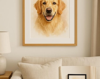 Custom Pet Portrait - Watercolur Sytle - Personalized Pet Poster - Gift for Pet Lovers - Dog Cat Memorial Print