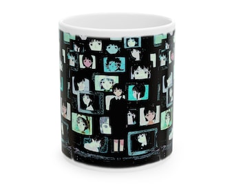 Anime Coffee Mug, Serial Experiments Lain, 90s Vintage Cup, Retro Tech Ceramic