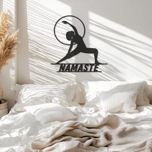Namaste Yoga Metal Wall Art: Zen Meditation Room Decor