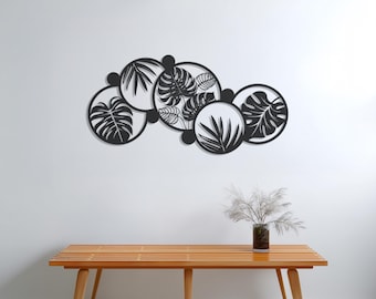 Metal Tropical Leaf Wall Art: Modern Boho Plant Decor-metal wal art