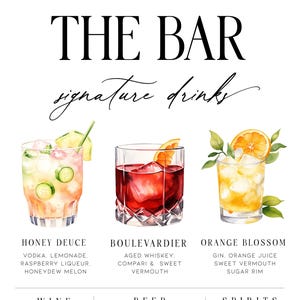 Menu na imprezę, drinki, bar, specjalne okazje
